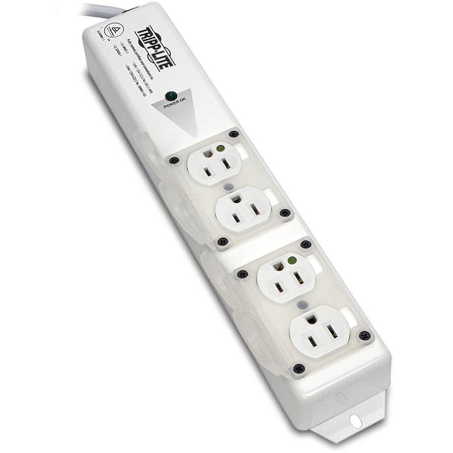 Tripp Lite For Patient-Care Vicinity  Ul 60601-1 Medical-Grade Ps; 4 15A Hospital-Grade Outlets, Safety Covers, 15 Ft. Cord