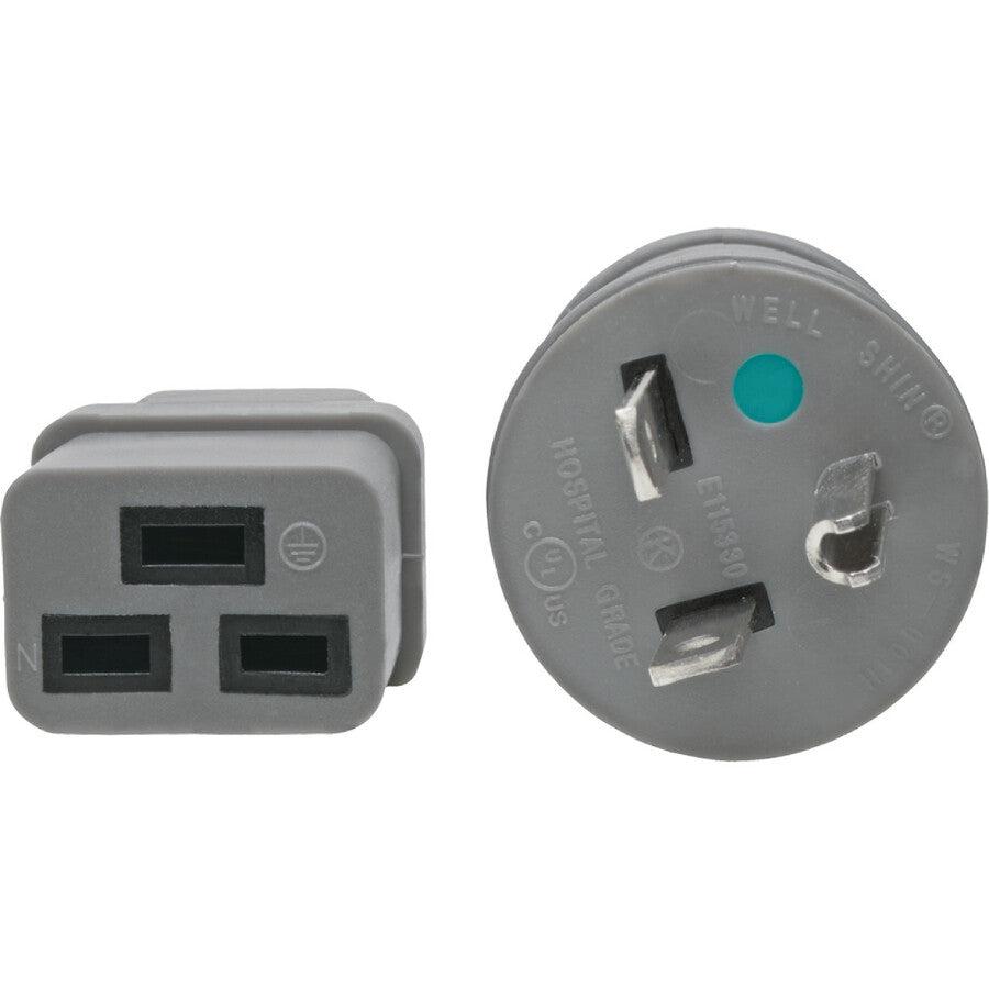 Tripp Lite Hospital-Grade Power Cord, Nema 5-20P To C19 - Heavy Duty, Green Dot, 20A, 125V, 12 Awg, 6 Ft., Gray