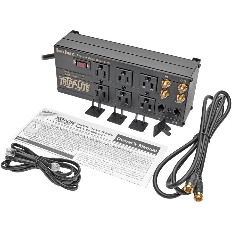Tripp Lite Isobar6Dbs Surge Protector Black 6 Ac Outlet(S) 120 V 1.83 M