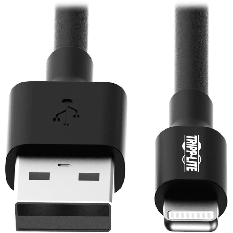 Tripp Lite M100-10N-Bk Usb-A To Lightning Sync/Charge Cable, Mfi Certified - Black, M/M, Usb 2.0, 10 In. (0.3M)