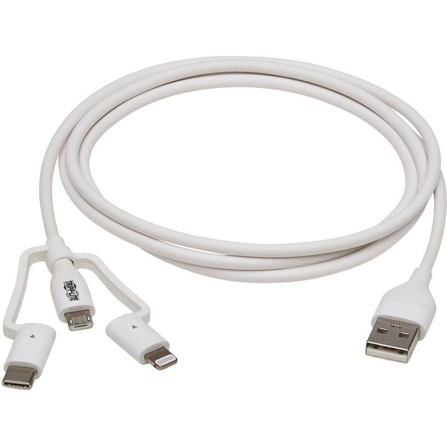 Tripp Lite M101Ab-004-Lmcw Safe-It Universal Usb-A To Lightning, Usb Micro-B And Usb-C Sync/Charge