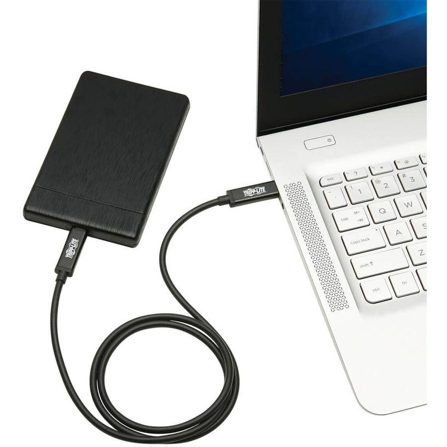 Tripp Lite Mtb3-01M-5A-Ab Thunderbolt 3 Active Cable (M/M) - 40 Gbps, 5A 100W Power Delivery, 4K/60 Hz, 1M (3.28 Ft.), Black