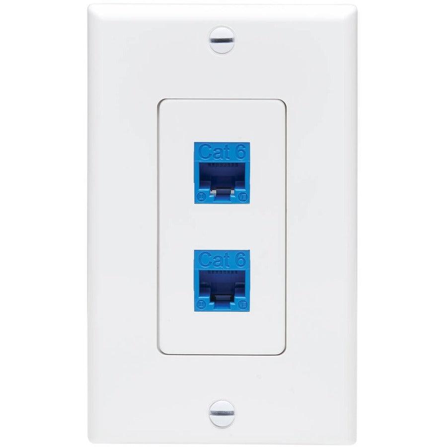 Tripp Lite N042D-002V-Wh Center Plate Insert, Decora Style - Vertical, 2 Ports