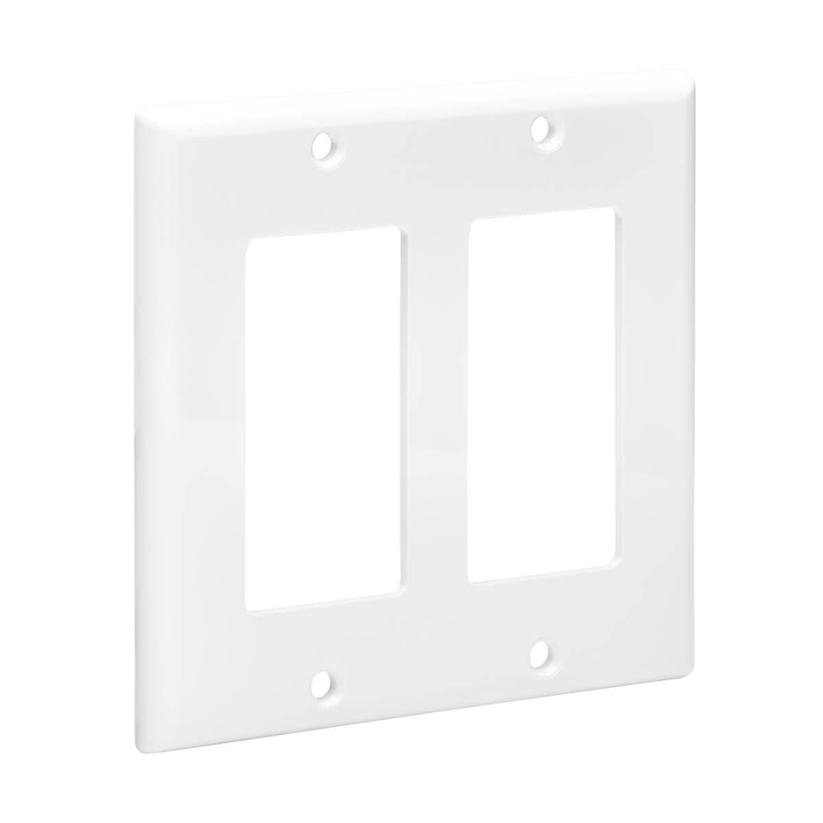 Tripp Lite N042D-200-Wh Double-Gang Faceplate, Decora Style - Vertical, White