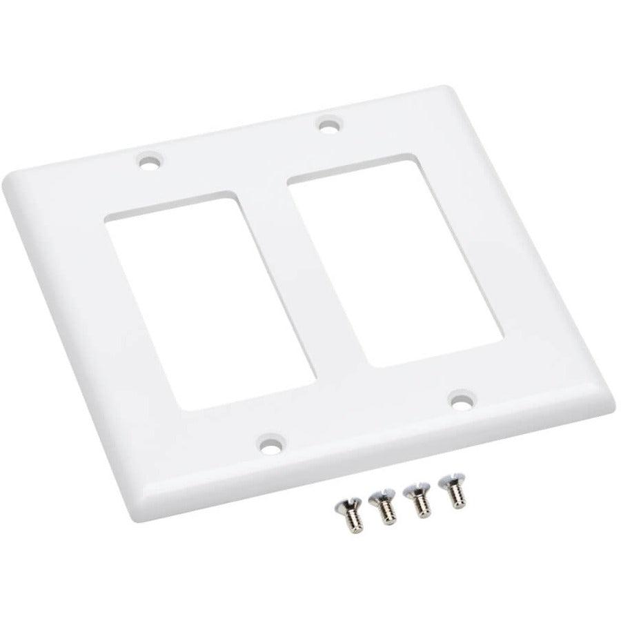 Tripp Lite N042D-200-Wh Double-Gang Faceplate, Decora Style - Vertical, White