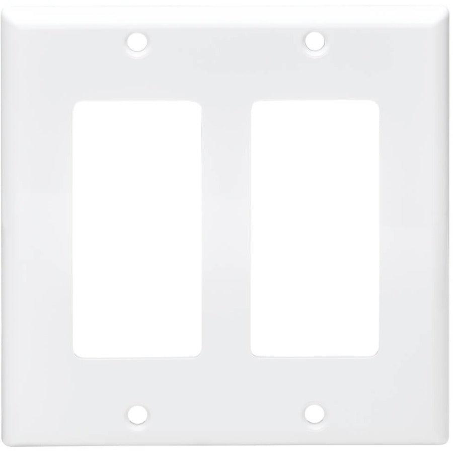 Tripp Lite N042D-200-Wh Double-Gang Faceplate, Decora Style - Vertical, White