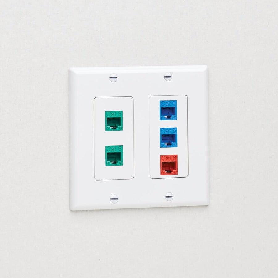 Tripp Lite N042D-200-Wh Double-Gang Faceplate, Decora Style - Vertical, White