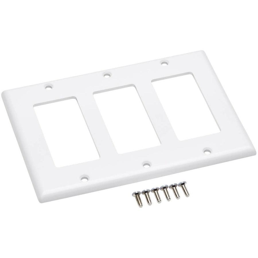 Tripp Lite N042D-300-Wh Triple-Gang Faceplate, Decora Style - Vertical, White