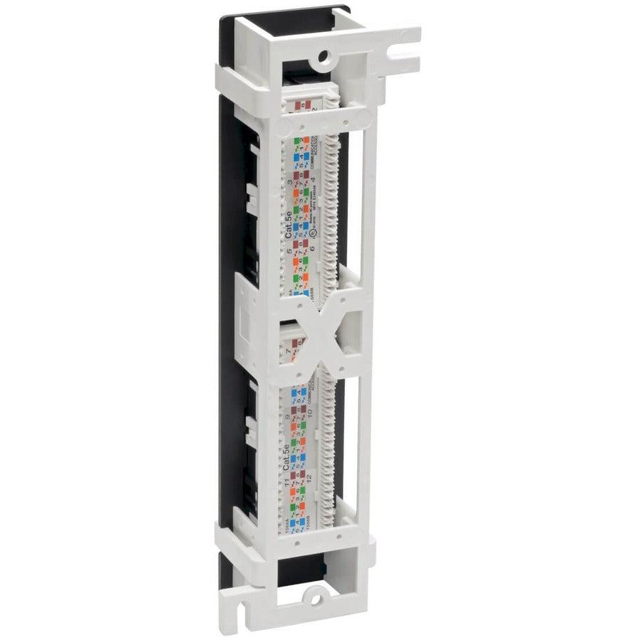 Tripp Lite N050-P12 Cat5E Wall-Mount 12-Port Patch Panel - Poe+ Compliant, 110/Krone, 568A/B, Rj45 Ethernet, Taa