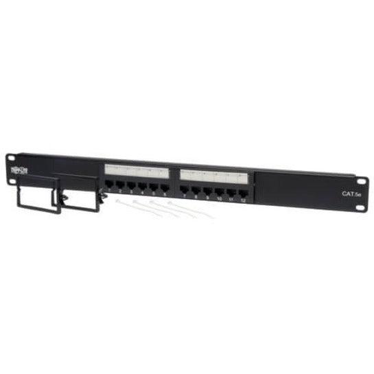 Tripp Lite N052-012 12-Port 1U Rack-Mount Cat5E 110 Patch Panel, 568B, Rj45 Ethernet, Taa