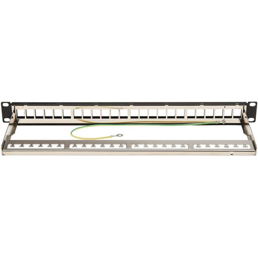 Tripp Lite N062-024-Kj-Sh 24-Port 1U Rack-Mount Shielded Blank Keystone/Multimedia Patch Panel, Rj45 Ethernet, Usb, Hdmi, Cat5E/6, Taa