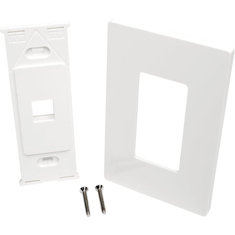 Tripp Lite N080-101 1-Port Keystone Single-Gang Faceplate, White, Taa