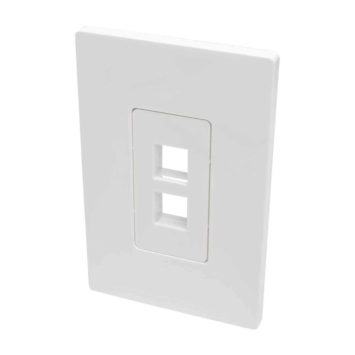 Tripp Lite N080-102 2-Port Keystone Single-Gang Faceplate, White, Taa