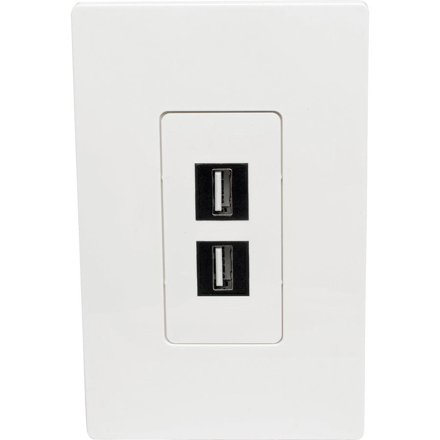 Tripp Lite N080-102 2-Port Keystone Single-Gang Faceplate, White, Taa