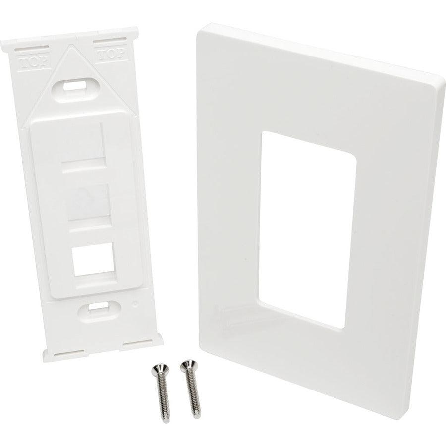 Tripp Lite N080-103 3-Port Keystone Single-Gang Faceplate, White, Taa
