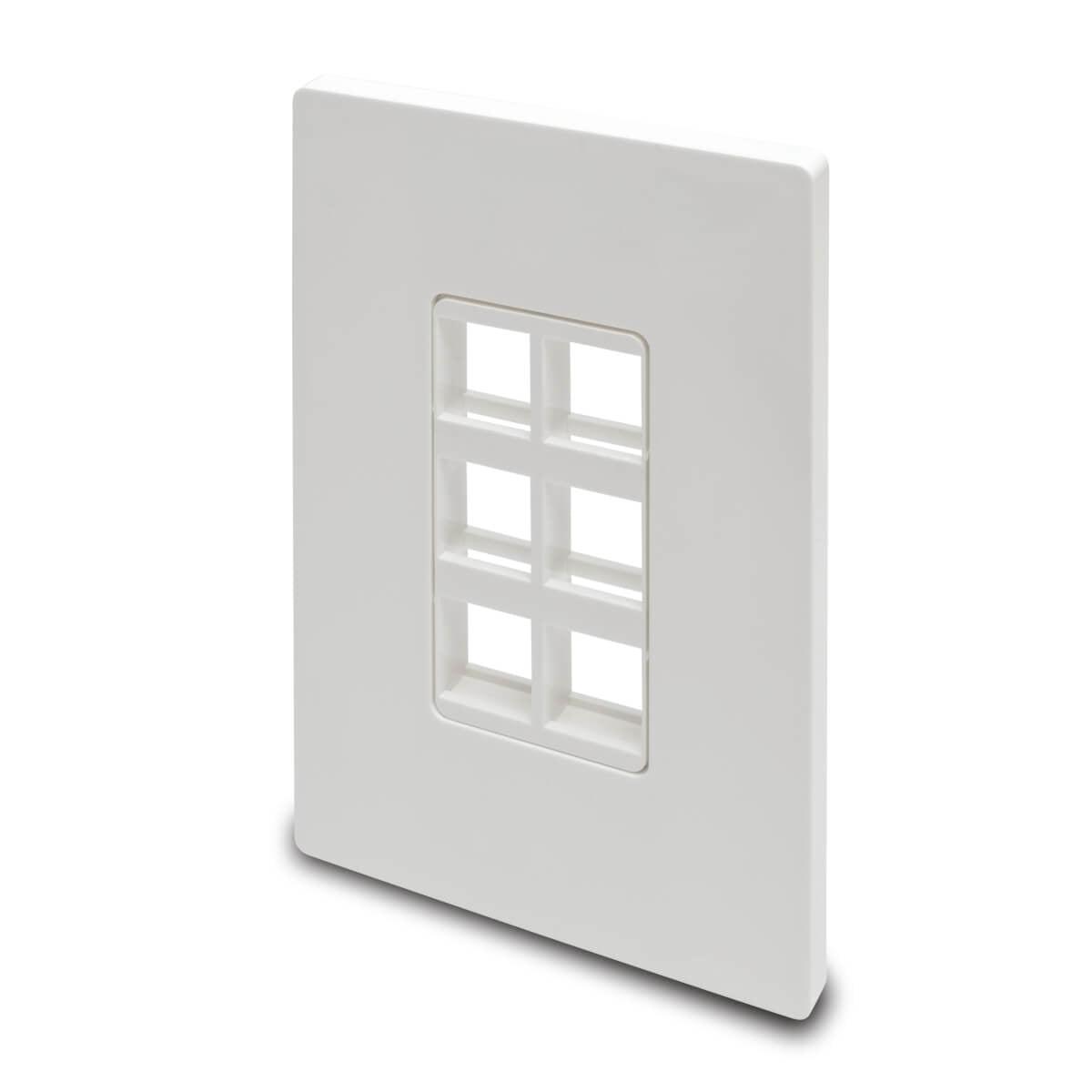 Tripp Lite N080-106 6-Port Keystone Single-Gang Faceplate, White, Taa