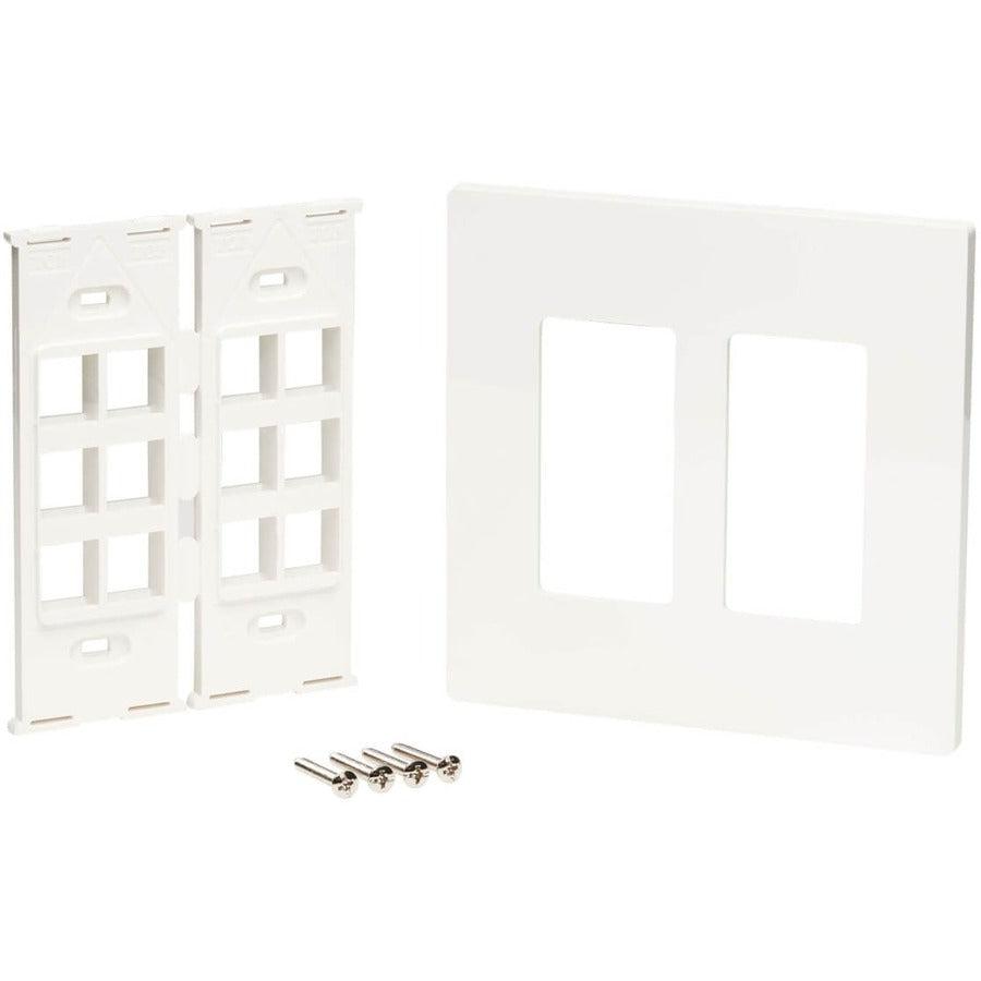 Tripp Lite N080-212 12-Port Keystone Double-Gang Faceplate, White, Taa