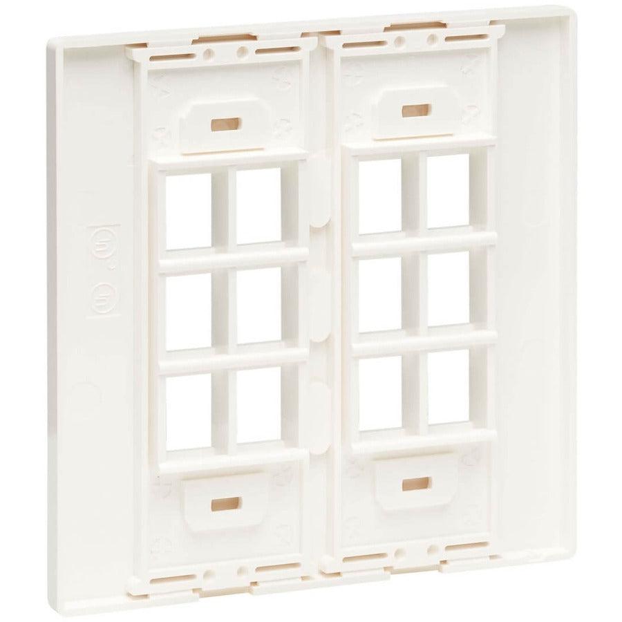 Tripp Lite N080-212 12-Port Keystone Double-Gang Faceplate, White, Taa