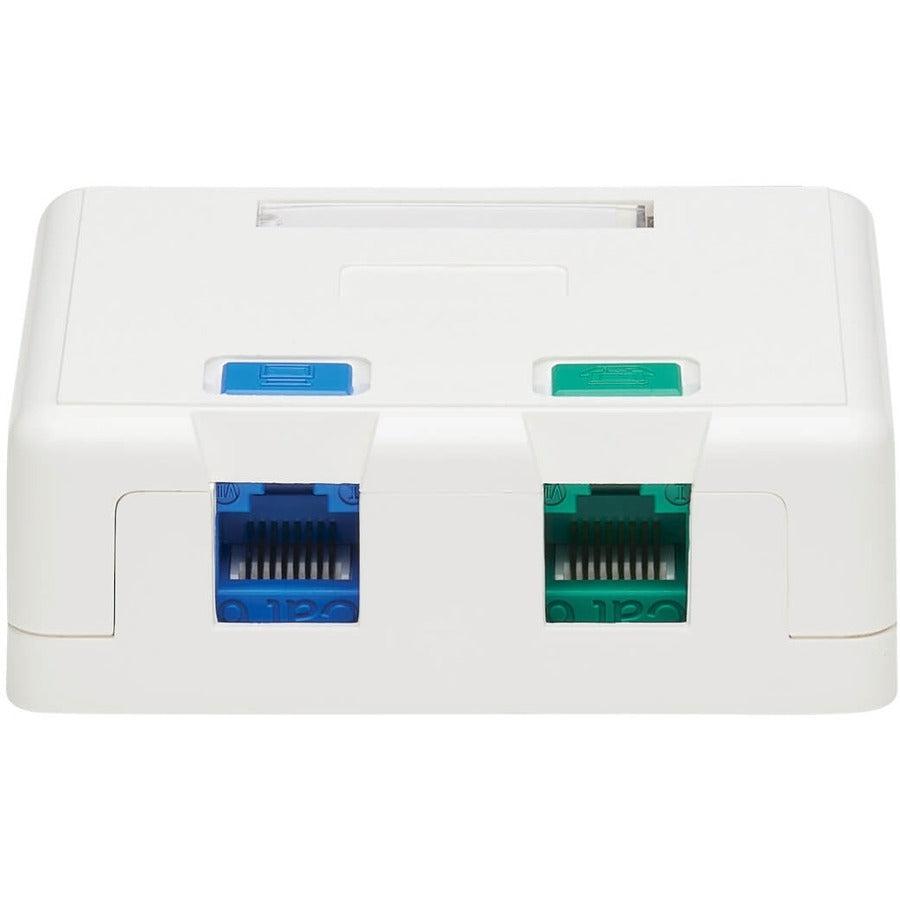 Tripp Lite N082-002-Wh Surface-Mount Box For Keystone Jacks - 2 Ports, White