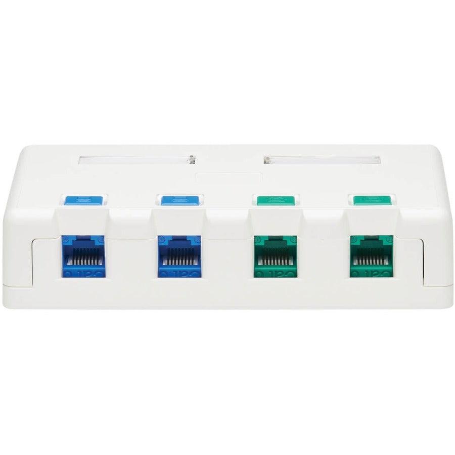 Tripp Lite N082-004-Wh Surface-Mount Box For Keystone Jacks - 4 Ports, White