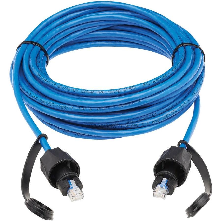 Tripp Lite N200P-033Bl-Ind Industrial Cat6 Utp Ethernet Cable (Rj45 M/M), 100W Poe, Cmr-Lp, Ip68, Blue, 33 Ft. (10.05 M)