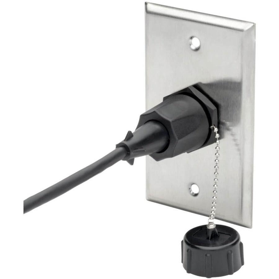 Tripp Lite N206-Bc01-Ind Rj45 Bulkhead Coupler For Cat5/Cat6, Female To Female, Shielded, Industrial, Dust Cap - Ip68, Taa