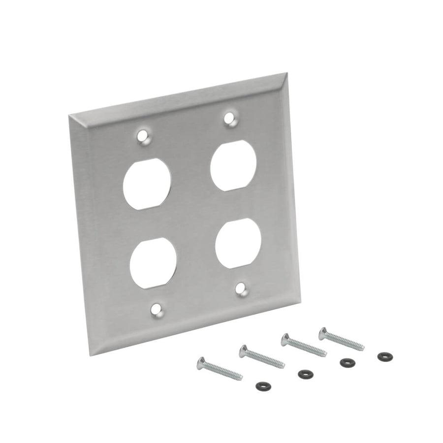 Tripp Lite N206-Fp04-Ind 4 Port Double Gang Faceplate, Stainless Steel, Industrial Grade, Ip44, Taa