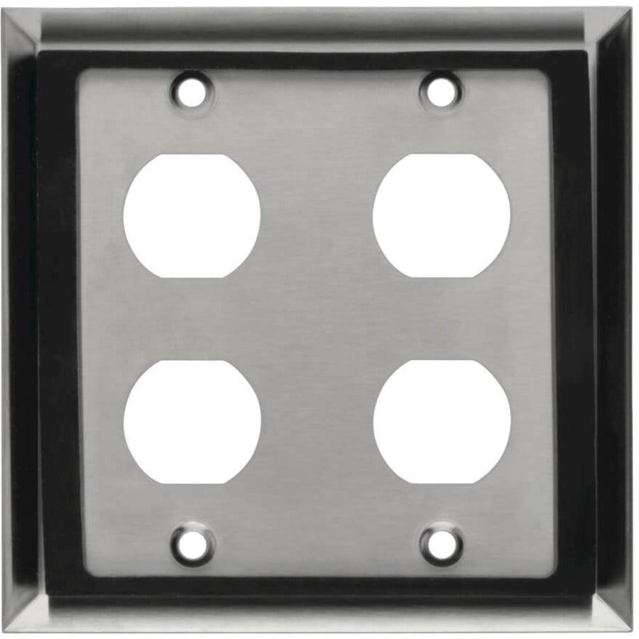 Tripp Lite N206-Fp04-Ind 4 Port Double Gang Faceplate, Stainless Steel, Industrial Grade, Ip44, Taa