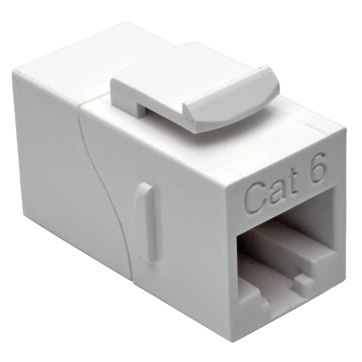 Tripp Lite N235-001-Wh Cat6 Straight-Through Modular In-Line Snap-In Coupler (Rj45 F/F), White, Taa