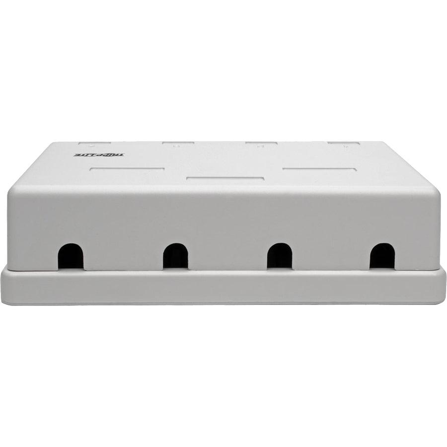 Tripp Lite N236-004-Wh Pre-Configured Unshielded Cat6 4-Port Surface-Mount Box, 110 Idc, Rj45, White