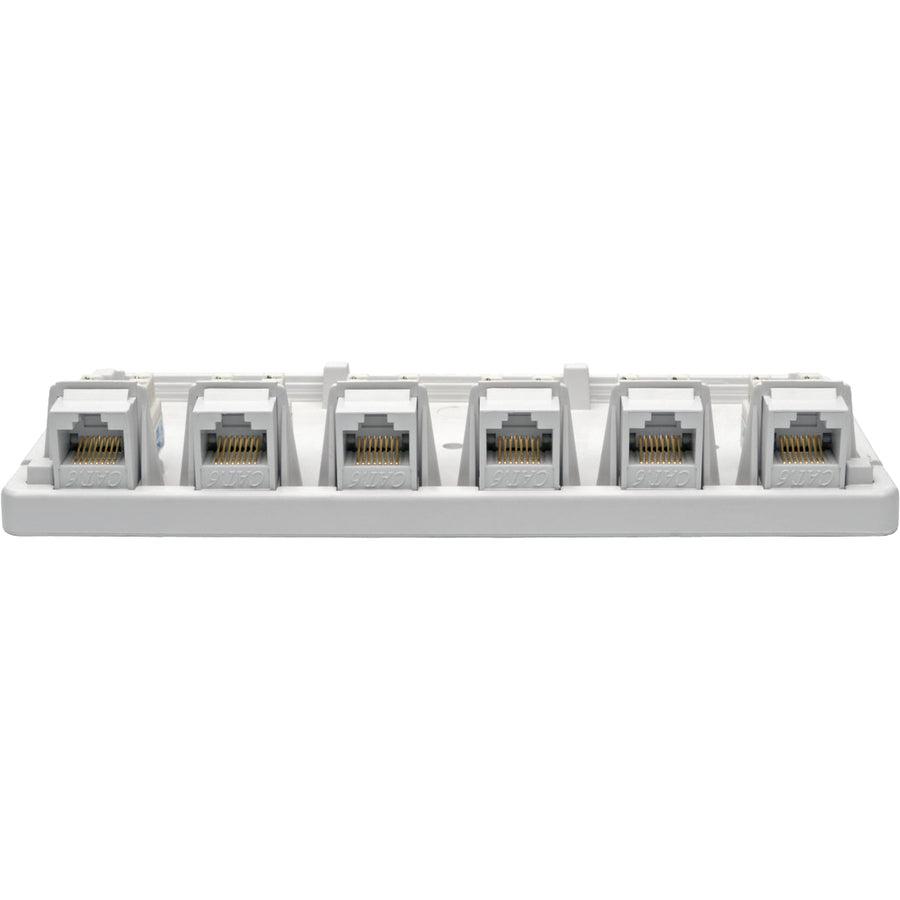 Tripp Lite N236-006-Wh Pre-Configured Unshielded Cat6 6-Port Surface-Mount Box, 110 Idc, Rj45, White