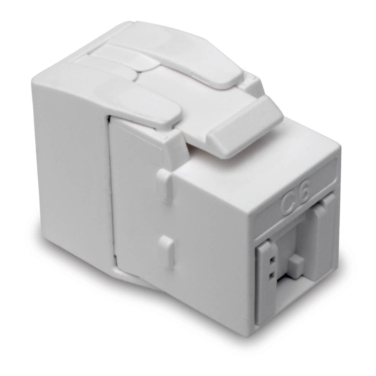 Tripp Lite N238-001-Gy-Tf Keystone Jack Cat6/Cat5E, Rj45, Shuttered, Dust Cap - Toolless, Poe/Poe+ Compliant, White, Taa