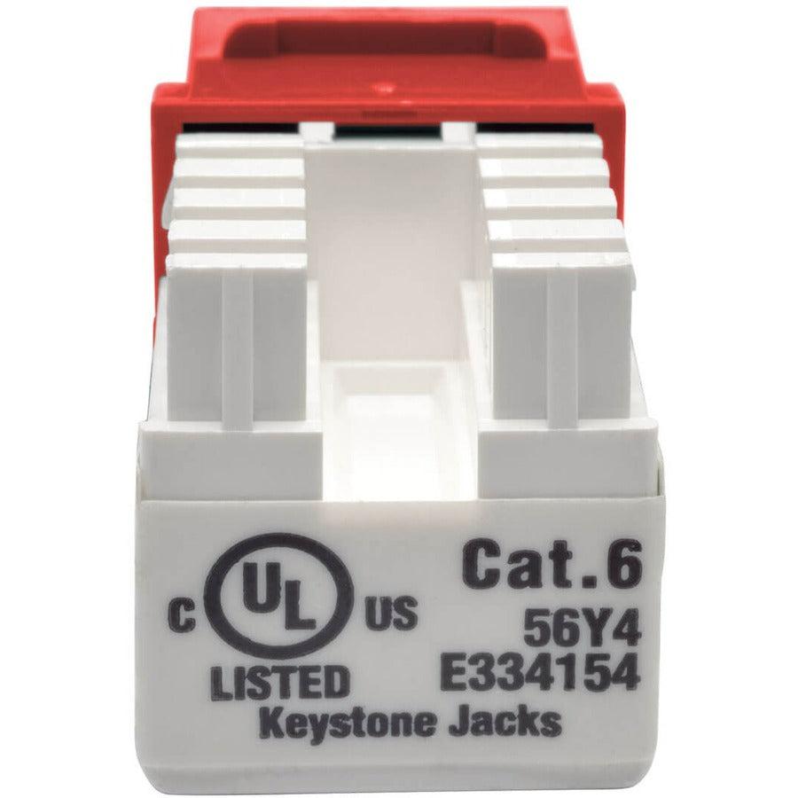 Tripp Lite N238-001-Rd Cat6/Cat5E 110 Style Punch Down Keystone Jack - Red, Taa
