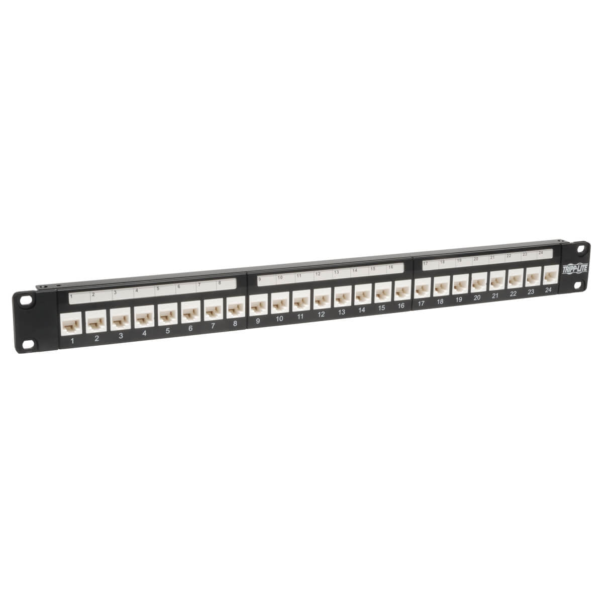 Tripp Lite N250-024-Lp 24-Port Cat6/Cat5 Low Profile Feed-Through Patch Panel, 1U Rack-Mount/Wall-Mount, Taa