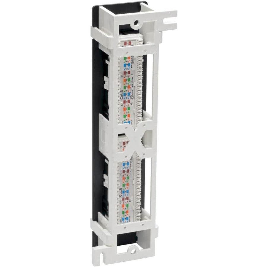 Tripp Lite N250-P12 Cat6 Wall-Mount 12-Port Patch Panel - Poe+ Compliant, 110/Krone, 568A/B, Rj45 Ethernet, Taa