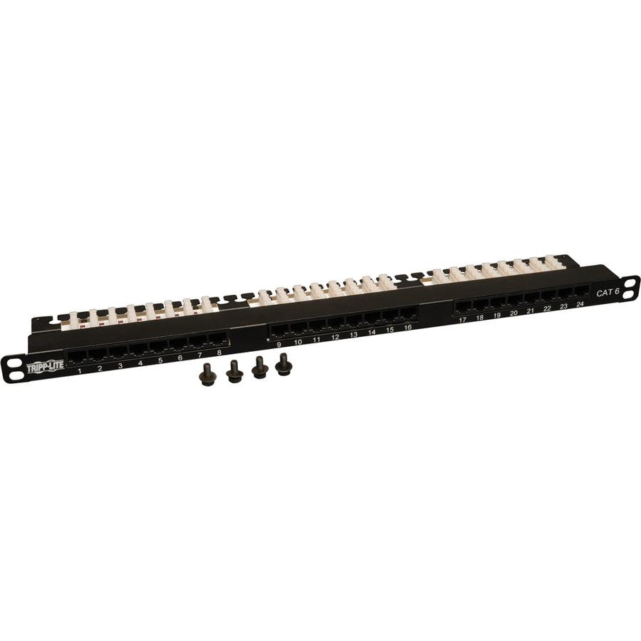 Tripp Lite N252-024-Hu 24-Port 0.5U Rack-Mount Cat6/Cat5 110 Patch Panel 568B, Rj45 Ethernet, Taa