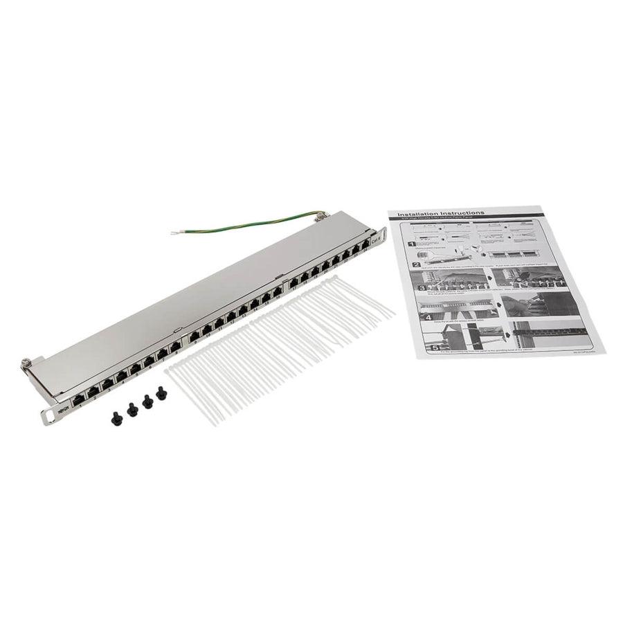Tripp Lite N252-024-Hu-Shk Cat5E/Cat6 24-Port Patch Panel - Shielded, Krone Idc, 568A/B, Rj45 Ethernet, 0.5U Rack-Mount, Taa