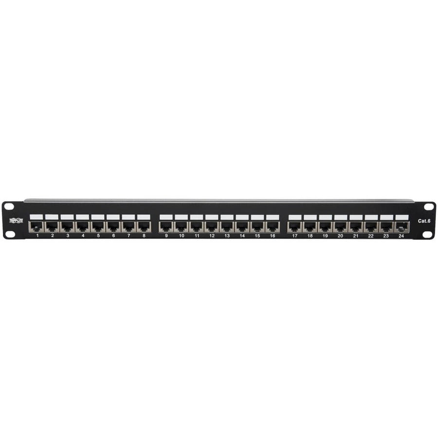Tripp Lite N252-024-Sh-K Cat5E/Cat6 24-Port Patch Panel - Shielded, Krone Idc, 568B, Rj45 Ethernet, 1U, Taa
