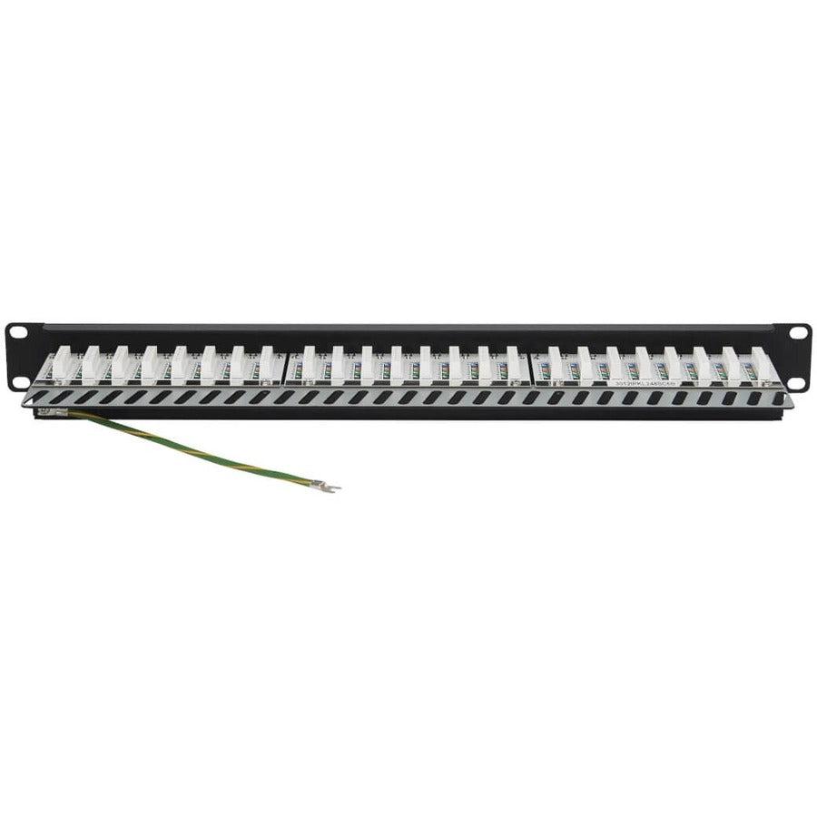 Tripp Lite N252-024-Sh-K Cat5E/Cat6 24-Port Patch Panel - Shielded, Krone Idc, 568B, Rj45 Ethernet, 1U, Taa