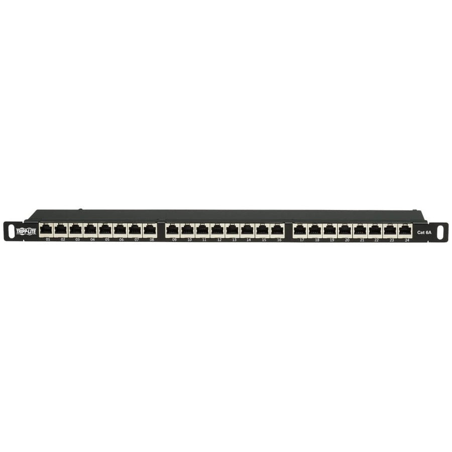 Tripp Lite N252A-024-Hushk Cat6A 24-Port High-Density Shielded Patch Panel - Dual Idc, 568A/B, Rj45 Ethernet, 0.5U Rack-Mount