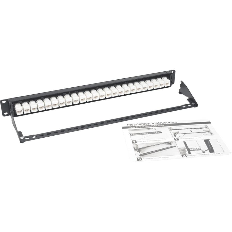 Tripp Lite N254-024-6A 24-Port 1U Rack-Mount Cat6A Feedthrough Patch Panel, Rj45 Ethernet