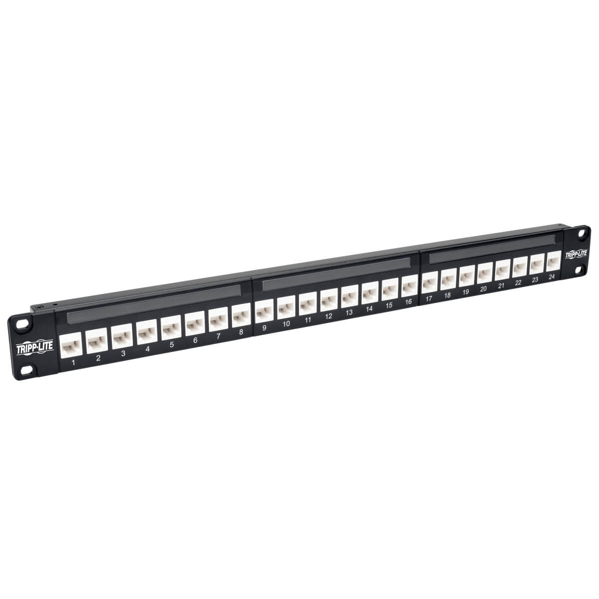 Tripp Lite N254-024-6A 24-Port 1U Rack-Mount Cat6A Feedthrough Patch Panel, Rj45 Ethernet