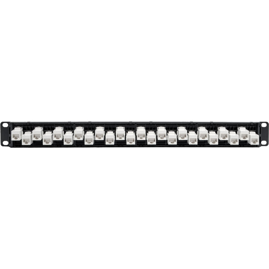 Tripp Lite N254-024-6A-Of 24-Port 1U Rack-Mount Cat6A/Cat6/Cat5E Offset Feed-Through Patch Panel With Cable Management Bar, Rj45 Ethernet, Taa