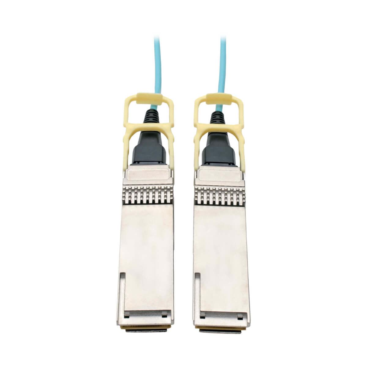 Tripp Lite N28H-10M-Aq Qsfp28 To Qsfp28 Active Optical Cable - 100Gbe, Aoc, M/M, Aqua, 10M (32.8 Ft.)