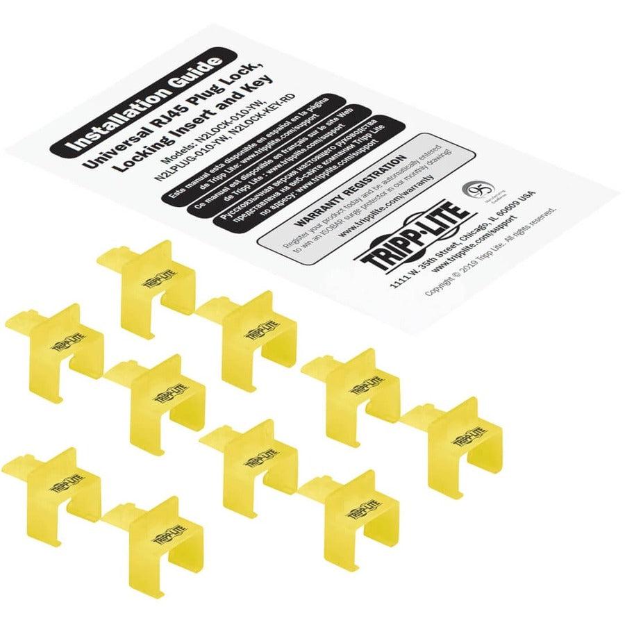 Tripp Lite N2Lock-010-Yw Universal Rj45 Plug Locks, Yellow, 10 Pack