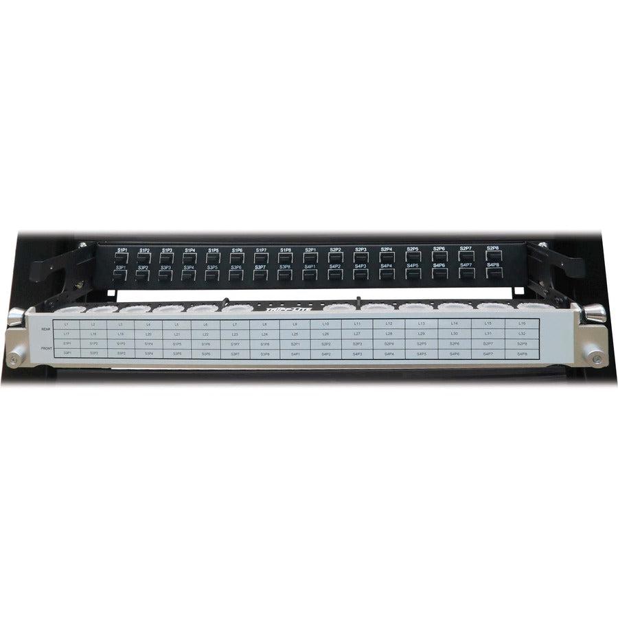 Tripp Lite N48Lsm-32X32 Spine-Leaf Mpo Panel With Key-Up To Key-Up Mtp/Mpo Adapter - 12F Mtp/Mpo-Pc M/M, 8F Om4 Multimode, 32 X 32 Ports, 1U