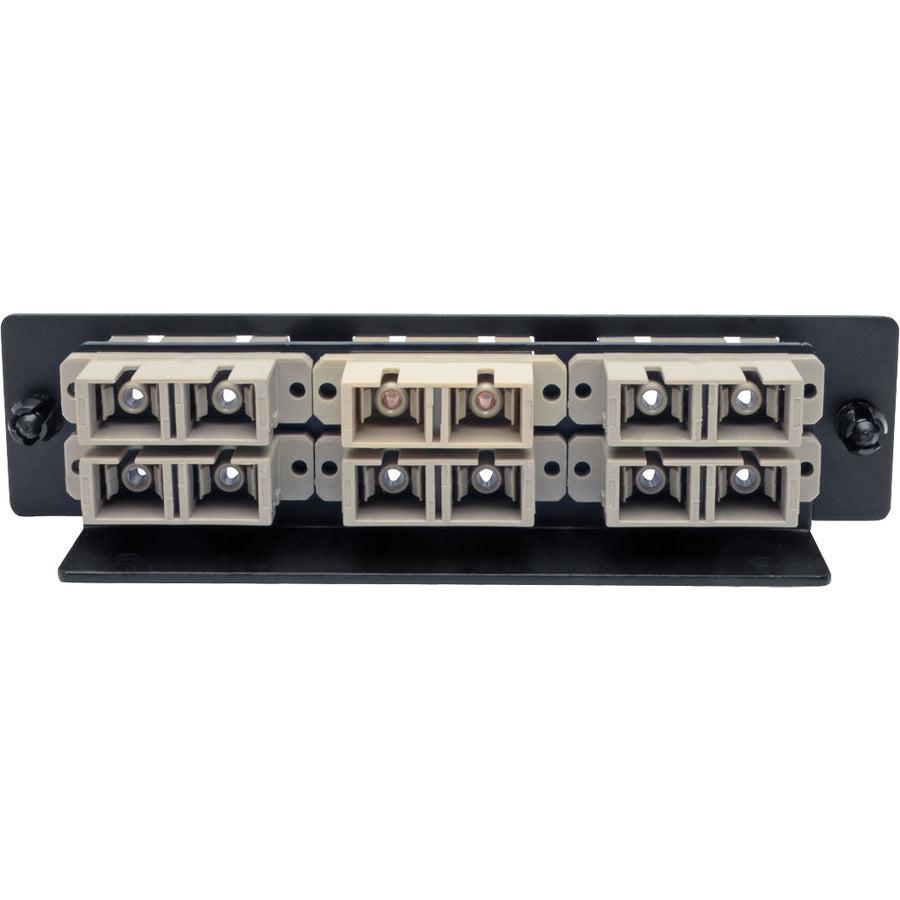 Tripp Lite N492-06D-Sc High-Density Fiber Adapter Panel (Mmf/Smf), 6 Sc Duplex Connectors, Black