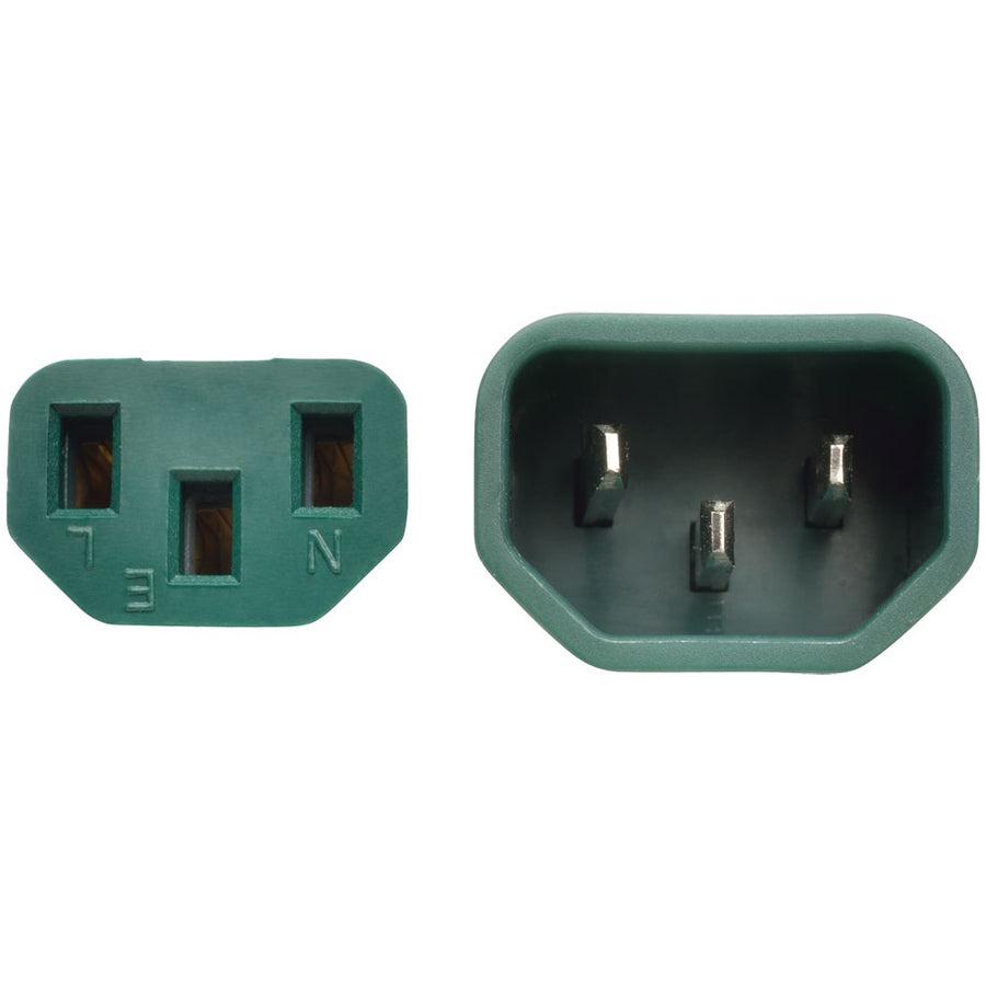 Tripp Lite P004-002-Agn Pdu Power Cord, C13 To C14 - 10A, 250V, 18 Awg, 2 Ft. (0.61 M), Green
