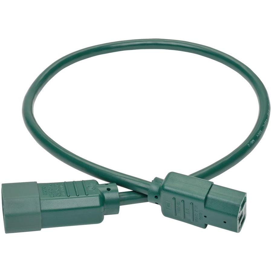 Tripp Lite P004-002-Agn Pdu Power Cord, C13 To C14 - 10A, 250V, 18 Awg, 2 Ft. (0.61 M), Green