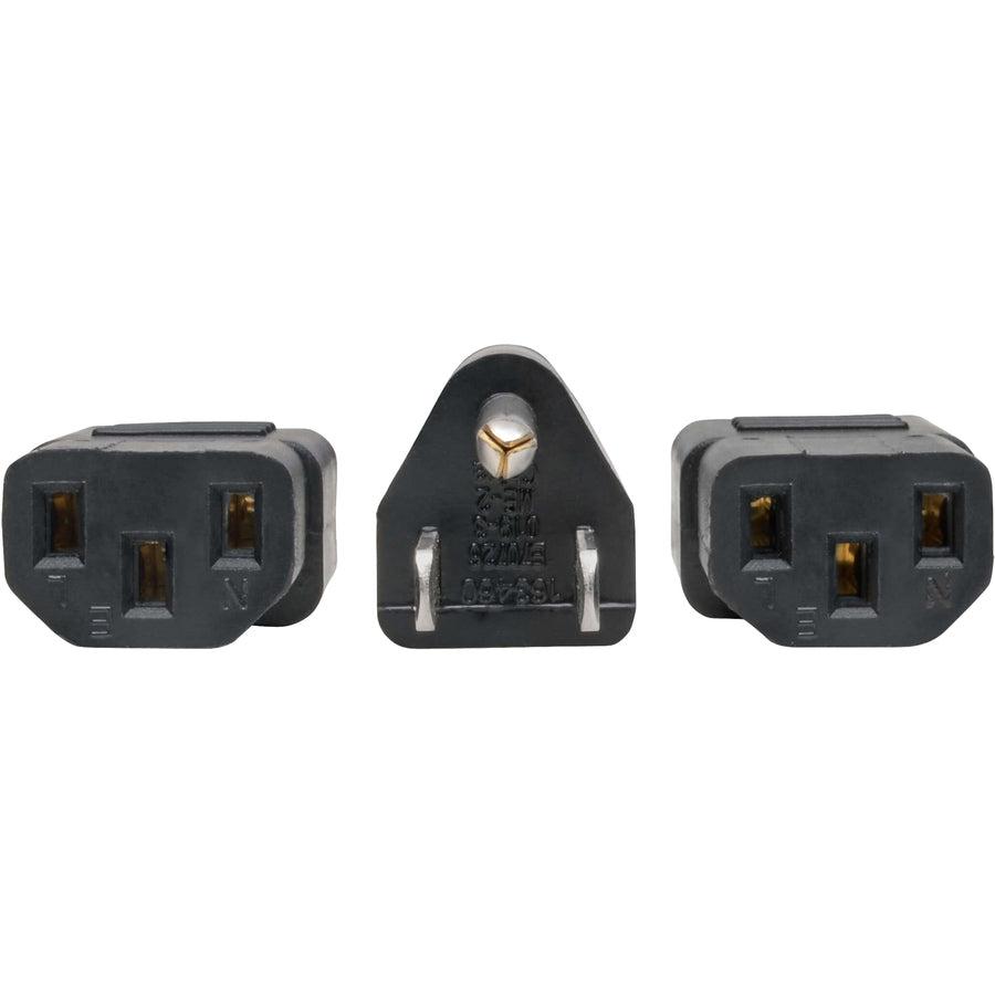Tripp Lite P004-18N-2C13 Power Cord Splitter, C14 To 2Xc13 Pdu Style - 10A, 250V, 18 Awg, 18-In. (45.72 Cm), Black
